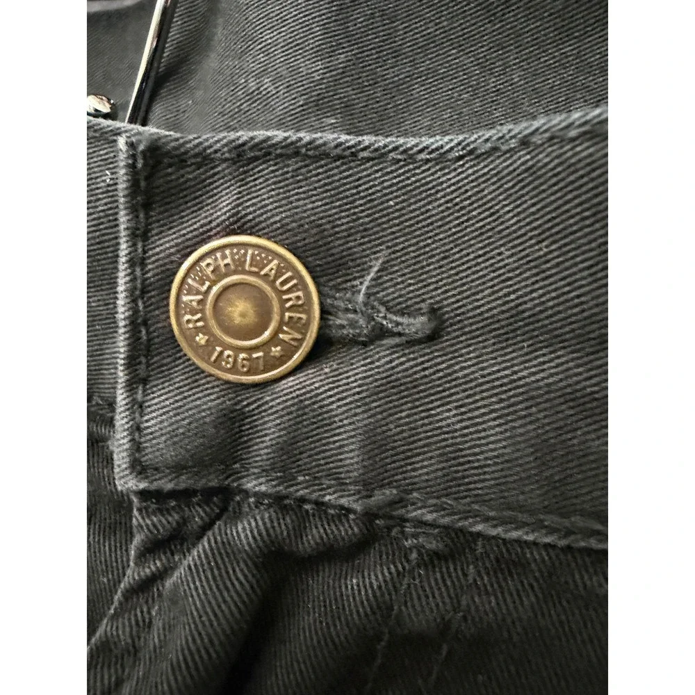 Polo Ralph Lauren Mens Black Cotton Twill Straight Leg Pants 38x30 RN41381